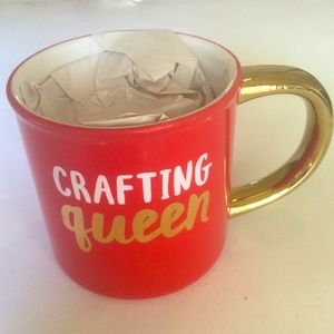 Red Gold Trim ‘Crafting Queen’ Mug 20 Oz